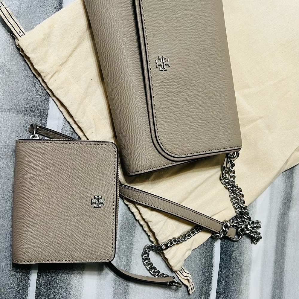 Tory Burch Taupe Crossbody Bag Set